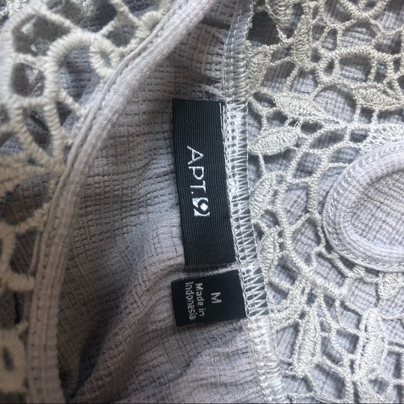 Apt. 9 Grey Lace Top - Picture 3 of 4